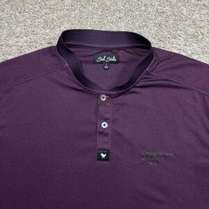 Bad Birdie Mens Large Purple Geometric Blade Collar Golf Polo Freedom Pros Shirt